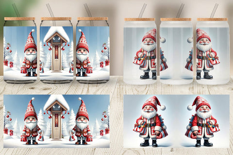 Glass Can Christmas Elf Sublimation artnoy 