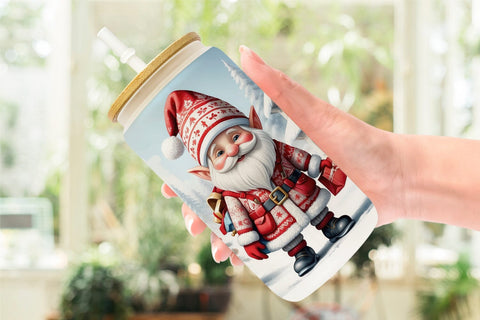 Glass Can Christmas Elf Sublimation artnoy 