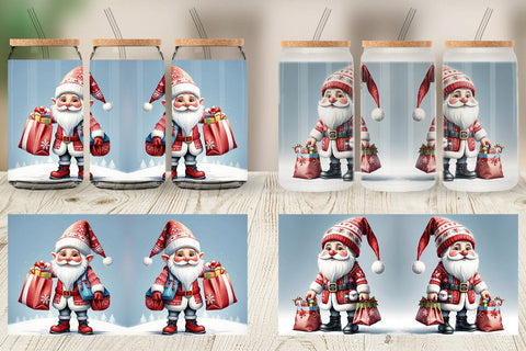 Glass Can Christmas Elf Sublimation artnoy 