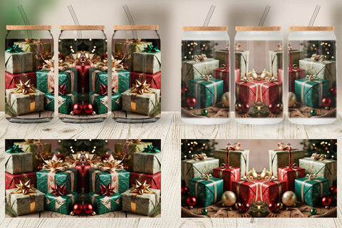 Glass Can Christmas Gift Sublimation artnoy 