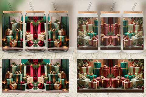 Glass Can Christmas Gift Sublimation artnoy 