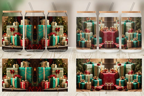 Glass Can Christmas Gift Sublimation artnoy 