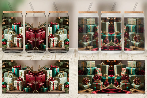 Glass Can Christmas Gift Sublimation artnoy 