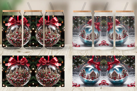 Glass Can Christmas Glass Ball Sublimation artnoy 