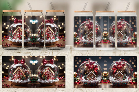 Glass Can Christmas Glass Ball Sublimation artnoy 
