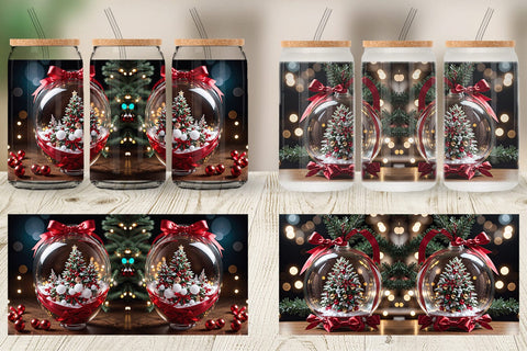 Glass Can Christmas Glass Ball Sublimation artnoy 
