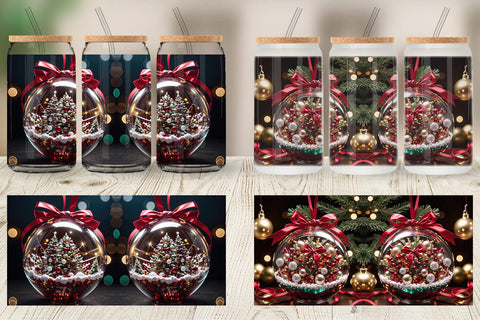 Glass Can Christmas Glass Ball Sublimation artnoy 