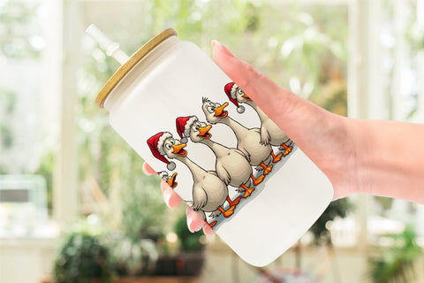 Glass Can Christmas Goose Emotions Sublimation artnoy 