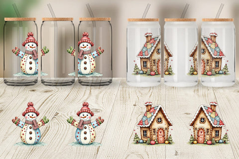 Glass Can Christmas Patchwork Wonder Sublimation artnoy 