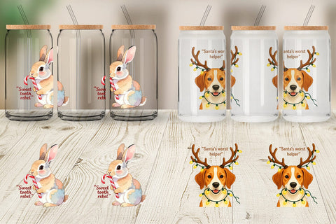 Glass Can Christmas Pet Sarcasm Sublimation artnoy 