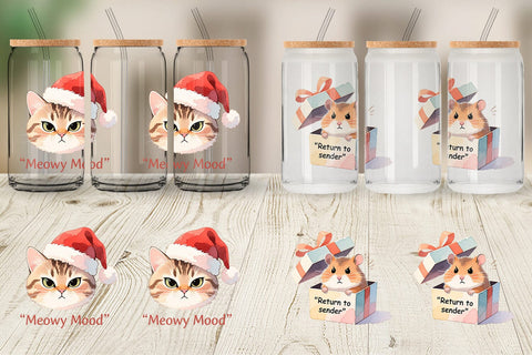 Glass Can Christmas Pet Sarcasm Sublimation artnoy 