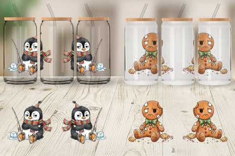 Glass Can Christmas Sarcastic Character Sublimation artnoy 