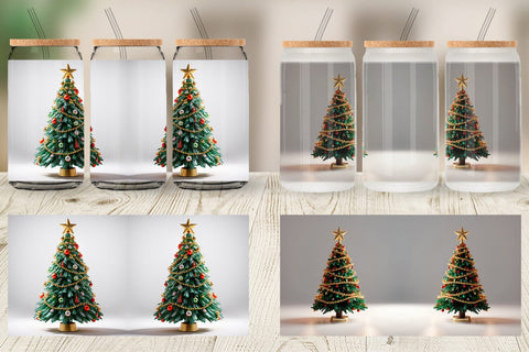 Glass Can Christmas Tree Sublimation artnoy 