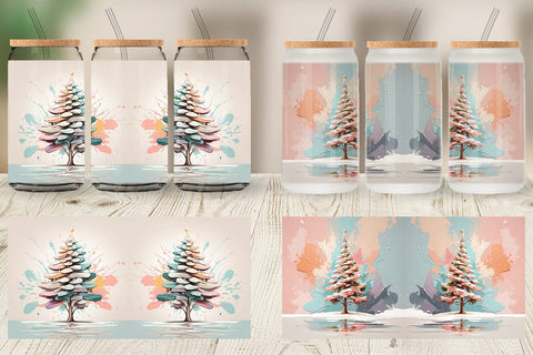 Glass Can Christmas Tree Sublimation artnoy 