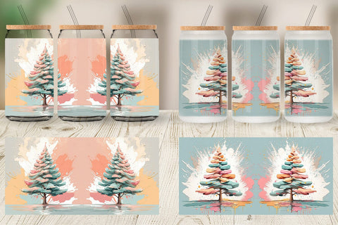 Glass Can Christmas Tree Sublimation artnoy 
