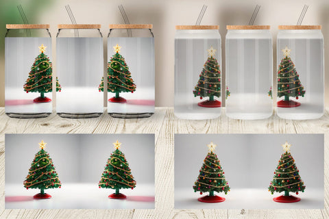 Glass Can Christmas Tree Sublimation artnoy 