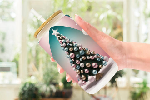 Glass Can Christmas Tree Sublimation artnoy 