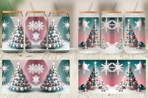 Glass Can Christmas Tree Sublimation artnoy 
