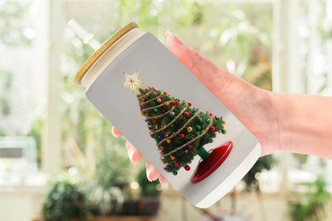 Glass Can Christmas Tree Sublimation artnoy 