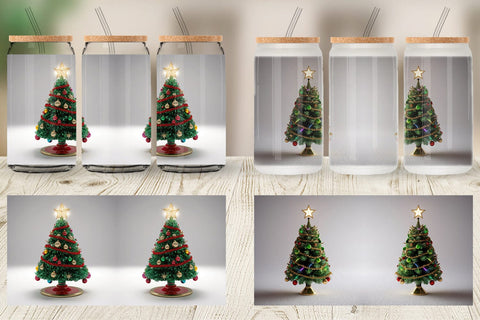 Glass Can Christmas Tree Sublimation artnoy 