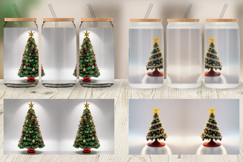 Glass Can Christmas Tree Sublimation artnoy 