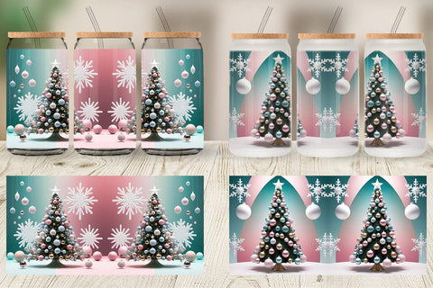Glass Can Christmas Tree Sublimation artnoy 