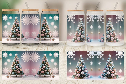 Glass Can Christmas Tree Sublimation artnoy 