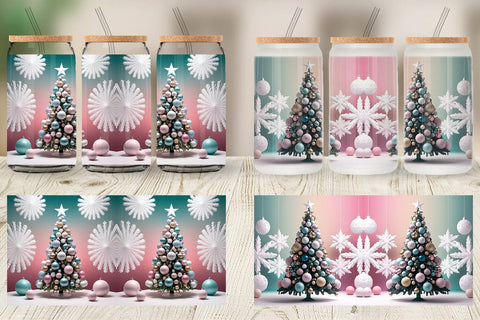Glass Can Christmas Tree Sublimation artnoy 