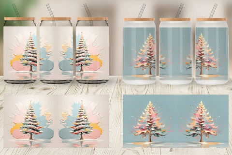 Glass Can Christmas Tree Sublimation artnoy 