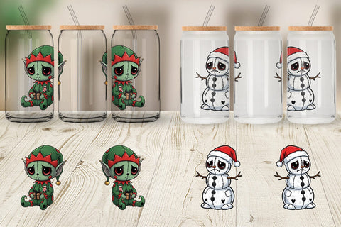 Glass Can Christmas Voodoo Doll Characters Sublimation artnoy 