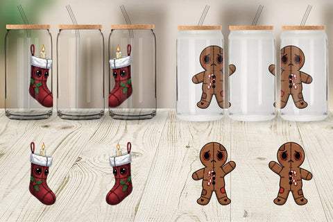 Glass Can Christmas Voodoo Doll Characters Sublimation artnoy 