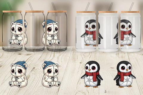 Glass Can Christmas Voodoo Doll Characters Sublimation artnoy 