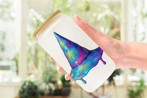 Glass Can Chrome Star Witch Hat Sublimation artnoy 
