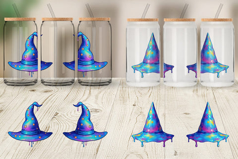Glass Can Chrome Star Witch Hat Sublimation artnoy 