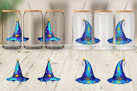 Glass Can Chrome Star Witch Hat Sublimation artnoy 
