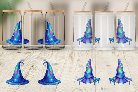 Glass Can Chrome Star Witch Hat Sublimation artnoy 