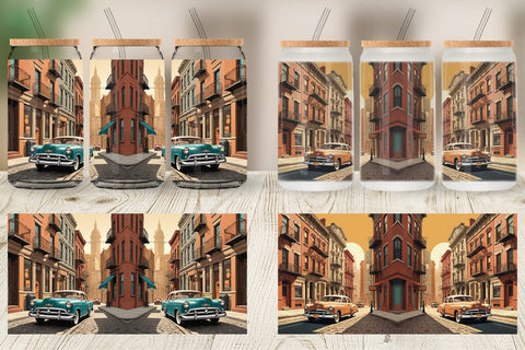 Glass Can Classic Car Sublimation artnoy 
