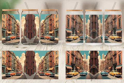 Glass Can Classic Car Sublimation artnoy 