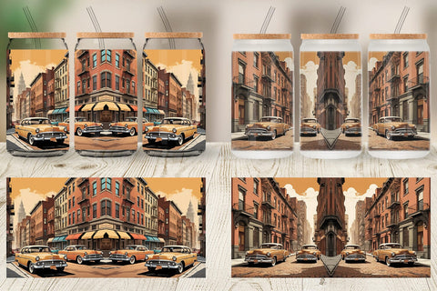 Glass Can Classic Car Sublimation artnoy 