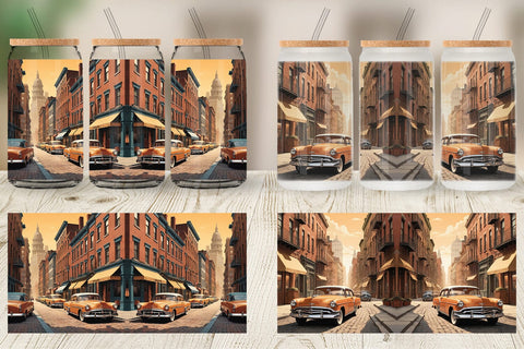 Glass Can Classic Car Sublimation artnoy 