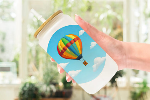 Glass Can Classic Hot Air Balloon Sublimation artnoy 