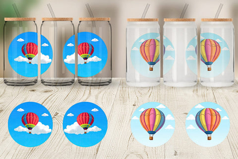 Glass Can Classic Hot Air Balloon Sublimation artnoy 