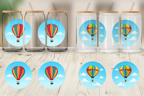 Glass Can Classic Hot Air Balloon Sublimation artnoy 
