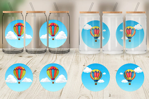 Glass Can Classic Hot Air Balloon Sublimation artnoy 