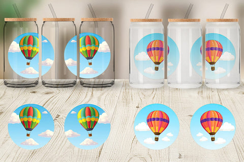 Glass Can Classic Hot Air Balloon Sublimation artnoy 