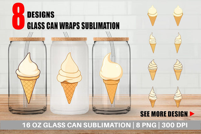 Glass Can Classic Ice Cream Sublimation artnoy 
