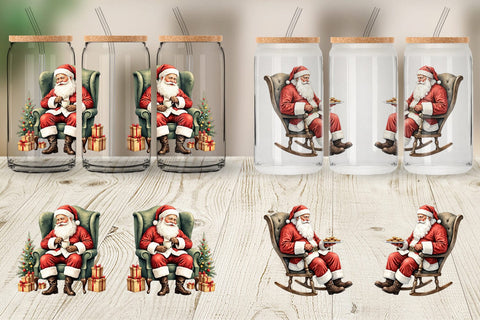 Glass Can Classic Santa Claus Sublimation artnoy 