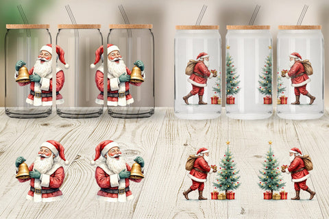 Glass Can Classic Santa Claus Sublimation artnoy 