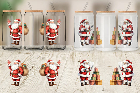 Glass Can Classic Santa Claus Sublimation artnoy 
