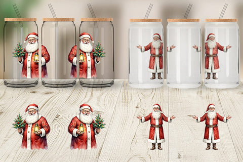 Glass Can Classic Santa Claus Sublimation artnoy 